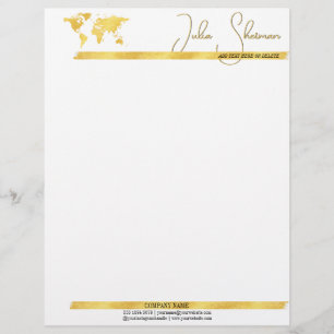 Monogram Gold Black Chic Modern Script minimalist Briefhoofd