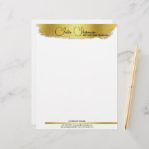 Monogram Gold Black Chic Modern Script minimalist