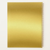 Monogram Gold Black Chic Modern Script minimalist Planner (Achterkant)