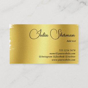 Monogram Gold Black Chic Modern Script minimalist Visitekaartje