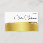 Monogram Gold Black Chic Modern Script minimalist Visitekaartje (Voorkant)