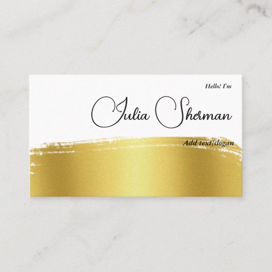 Monogram Gold Black Chic Modern Script minimalist Visitekaartje (Voorkant)