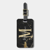 Monogram Gold Black Marmer Bagagelabel (Voorkant verticaal)