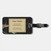 Monogram Gold Black Marmer Bagagelabel (Achterkant horizontaal)