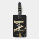 Monogram Gold Black Marmer Bagagelabel (Voorkant verticaal)