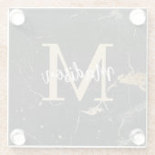 Monogram Gold Black Marmer Glazen Onderzetter (Achterkant)