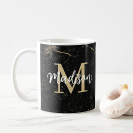 Monogram Gold Black Marmer Koffiemok