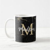 Monogram Gold Black Marmer Koffiemok (Links)