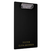 Monogram Gold Black Minimalist Modern Klembord (Rechts)