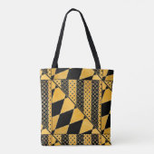 Monogram Gold Black Pattern Canvas tas (Achterkant)