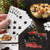 Monogram Gold Black Red Floral Elegant Aangepast Pokerkaarten (Insitu)