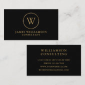 Monogram Gold Black Visitekaartje (Voorkant / Achterkant)