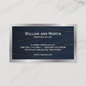 Monogram | Gold Blue Background Visitekaartje (Achterkant)