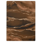 Monogram Gold Brown Modern Marble Elegant Chic Klembord (Achterkant)
