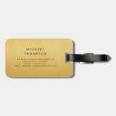 Monogram Gold Brushed Metallic Elegant Bagagelabel (Achterkant horizontaal)