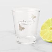 Monogram Gold Butterfly Wedding Favors Shot Glas (Achterkant)