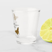 Monogram Gold Butterfly Wedding Favors Shot Glas (Rechts)