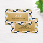 Monogram Gold Chevron Herringbone Visitekaartjes (Bureau)