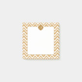 Monogram Gold Chevron Pattern Post-it® Notes (Voorkant)