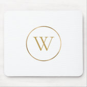 Monogram Gold Chic Trendy White Muismat (Voorkant)