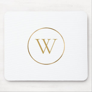Monogram Gold Chic Trendy White Muismat