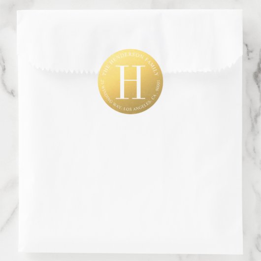Monogram Gold Circular Return Label (Tas)