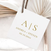Monogram Gold Classy Wedding Bedankjes Labels