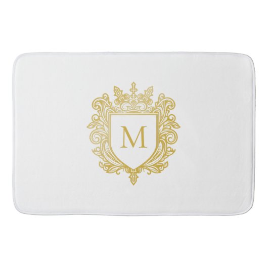 Monogram Gold Crest Badmat (Voorkant)