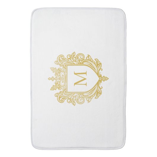Monogram Gold Crest Badmat (Voorkant Verticaal)