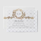 Monogram Gold Crest Classic Bewaar de datum Vellum Uitnodigingen (Offset (Uitnodiging))