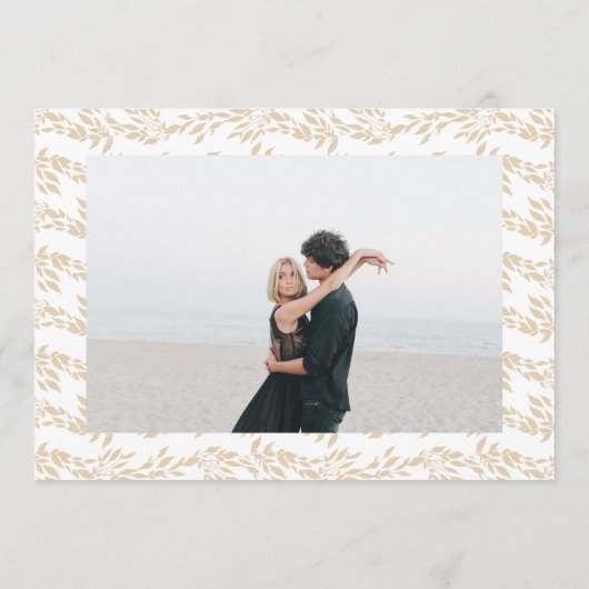 Monogram Gold Crest Classic Elegante trouwfoto Save The Date (Achterkant)