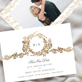 Monogram Gold Crest Classic Elegante trouwfoto Save The Date