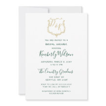 Monogram Gold Crest en Forest Green Vrijgezellenfe