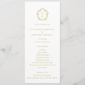 Monogram Gold Crest Wedding Programma Programmakaart (Voorkant)