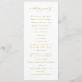 Monogram Gold Crest Wedding Programma Programmakaart (Achterkant)