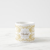 Monogram Gold Damask Espresso Kop (Voorkant)