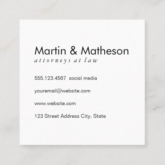 Monogram Gold Double Ring Vierkante Visitekaartje (Achterkant)