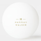 Monogram Gold | Elegant-minimalistische klas Pingpongbal (Voorkant)