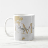 Monogram Gold en grijze marmer Koffiemok (Links)