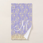 Monogram Gold en lavender Floral Bad Handdoek (Handdoek)