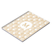Monogram Gold en White Art Deco Pattern Notitieboek (Linkerzijde)