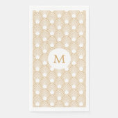 Monogram Gold en White Art Deco Pattern Servet (Voorkant)