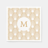 Monogram Gold en White Art Deco Pattern Servetten (Voorkant)