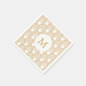 Monogram Gold en White Art Deco Pattern Servetten (Hoek)
