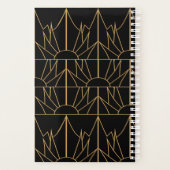 Monogram Gold en zwart Deco Patroon Planner (Achterkant)