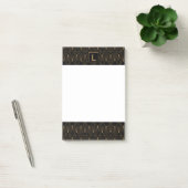 Monogram Gold en zwart Deco Patroon Post-it® Notes (Kantoor)