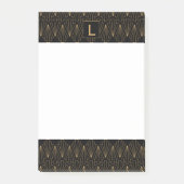 Monogram Gold en zwart Deco Patroon Post-it® Notes (Voorkant)