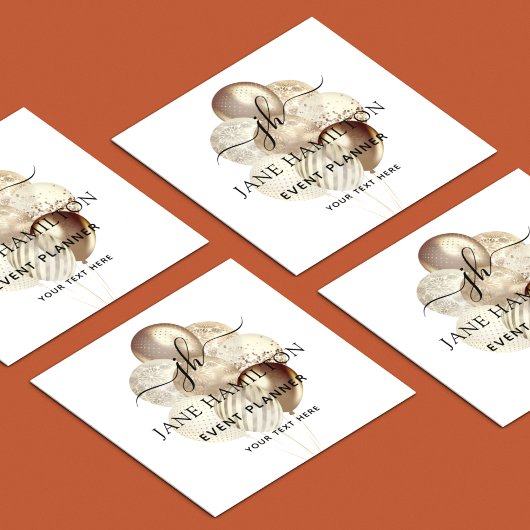 Monogram Gold Event Planner Vierkante Visitekaartje