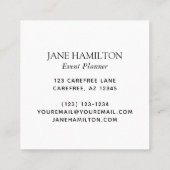 Monogram Gold Event Planner Vierkante Visitekaartje (Achterkant)