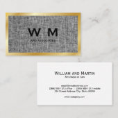 Monogram | Gold Executive | Materiaal van weefsel Visitekaartje (Voorkant / Achterkant)